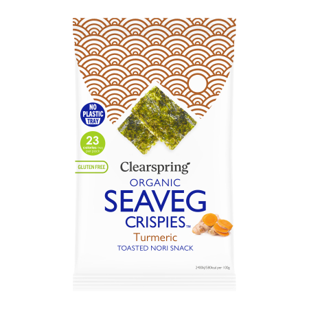 Seaveg Crispies (gerösteter Nori Snack) - Kurkuma, BIO, Clearspring, 4g